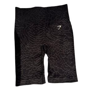 Gymshark Vital Seamless Shorts Black Jacquard Pattern Women’s Small